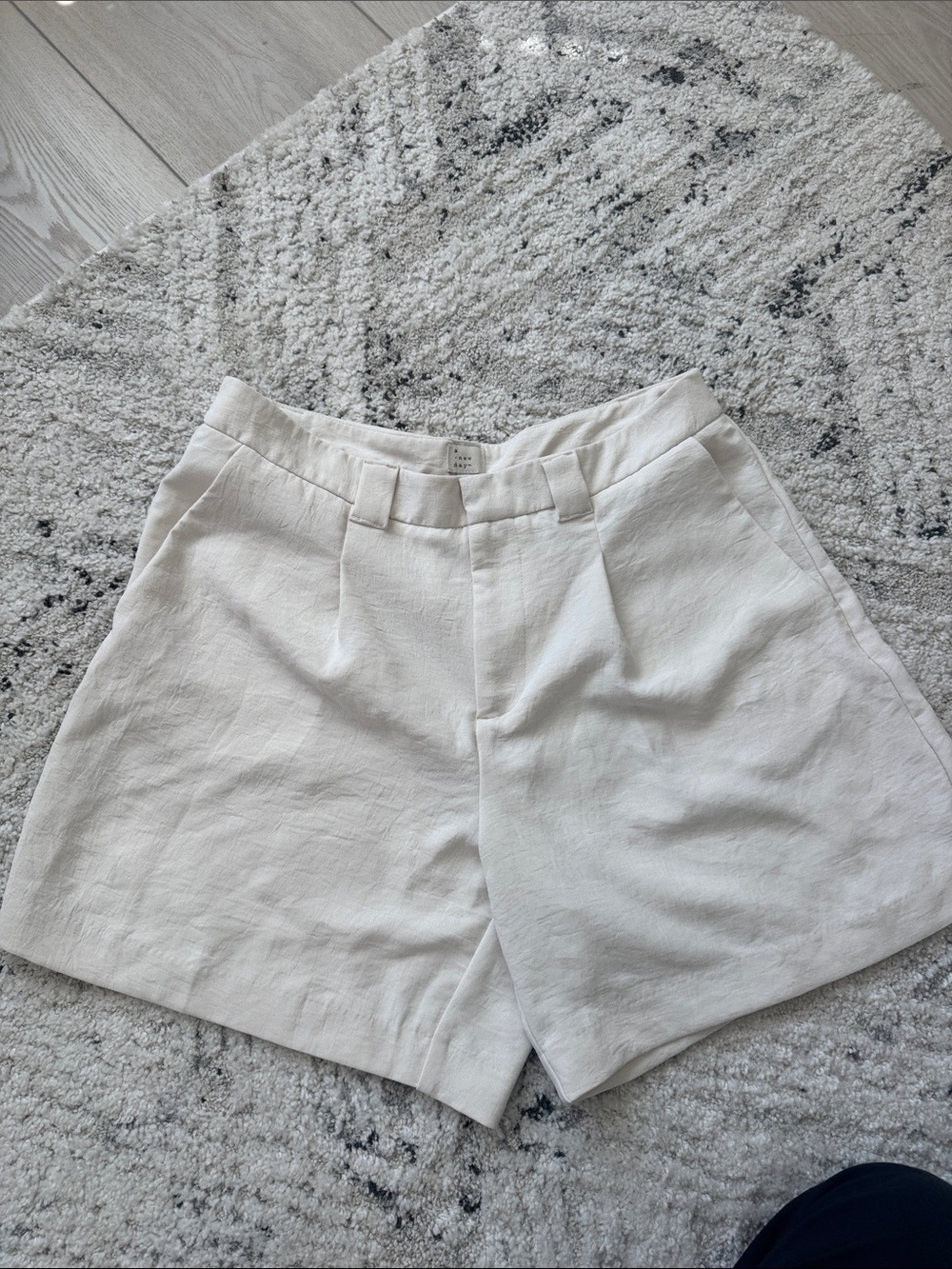 Classic High-Waist Tailored Cream Womens Shorts